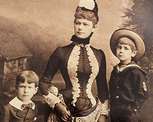Katherine Medill McCormick with sons, Medill and Robert, circa 1890