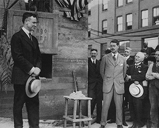 Robert R. McCormick and Joseph M. Patterson at Tribune Tower dedication