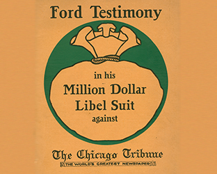 Cover of report, Henry Ford v Chicago Tribune, 1919