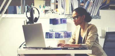 woman working at a desk