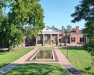 McCormick House, South porch and reflecting pool