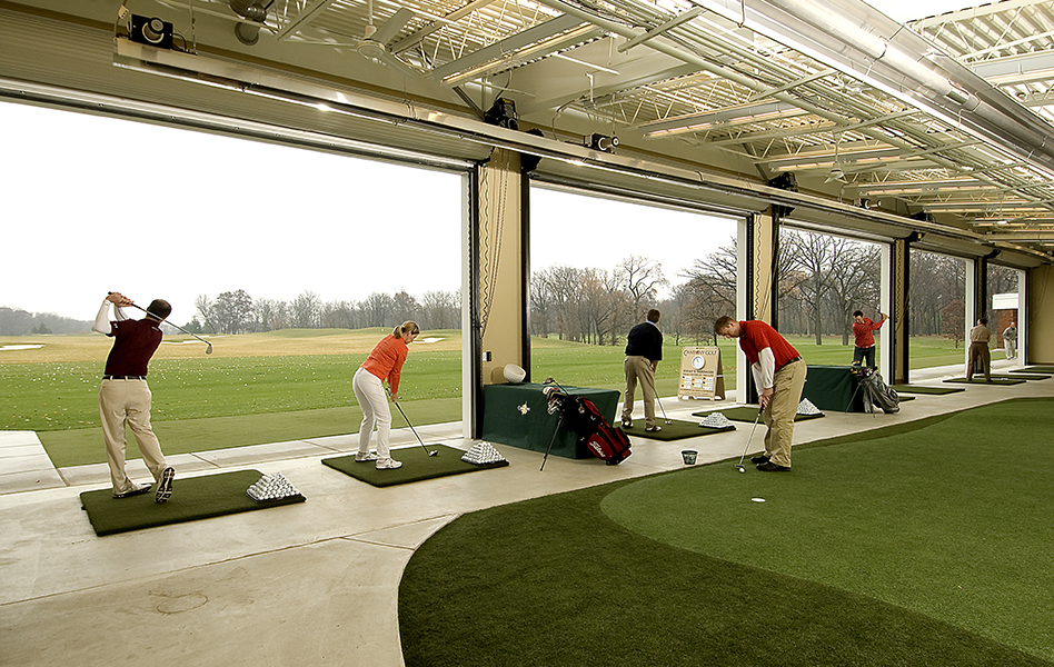 Cantigny Golf Academy indoor hitting bays
